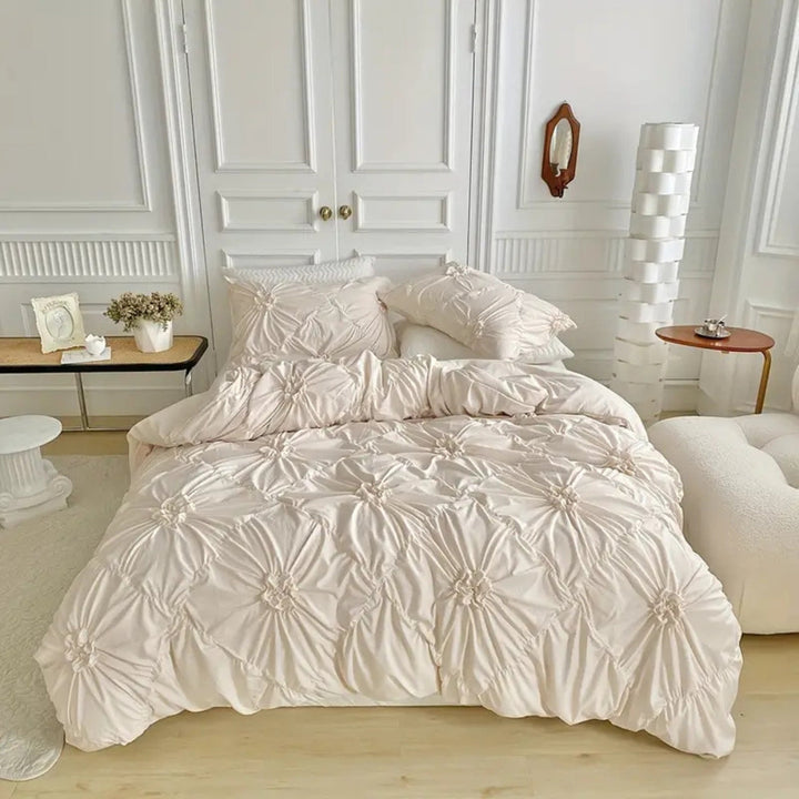 Duvet Cover Set - Pinch Pleat Textured