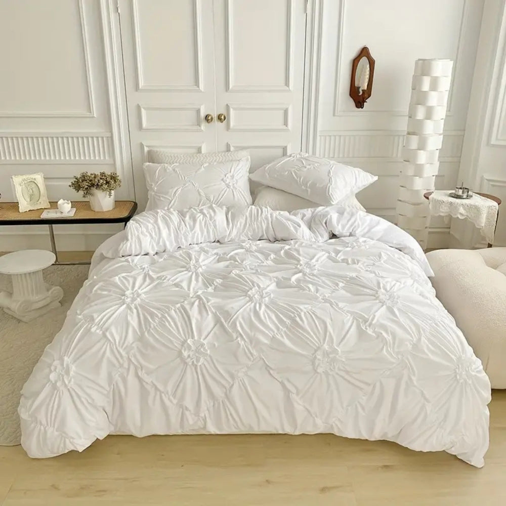 Duvet Cover Set - Pinch Pleat Textured