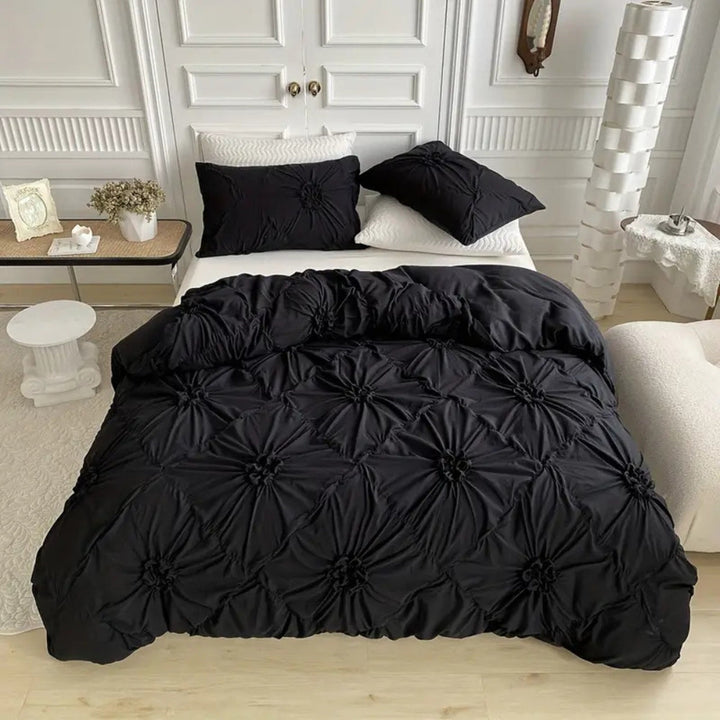 Duvet Cover Set - Pinch Pleat Textured