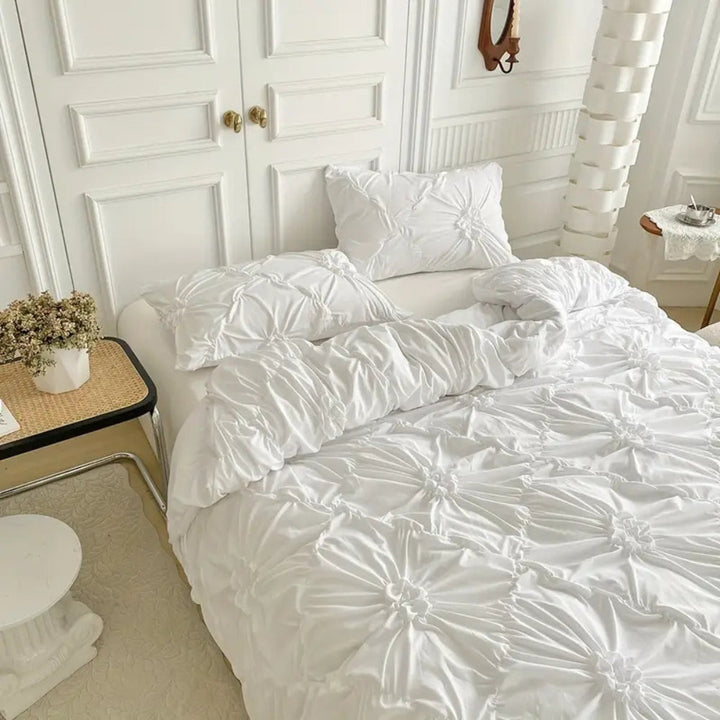 Duvet Cover Set - Pinch Pleat Textured