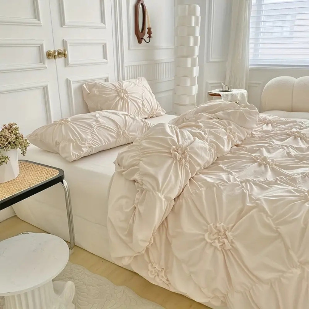 Duvet Cover Set - Pinch Pleat Textured