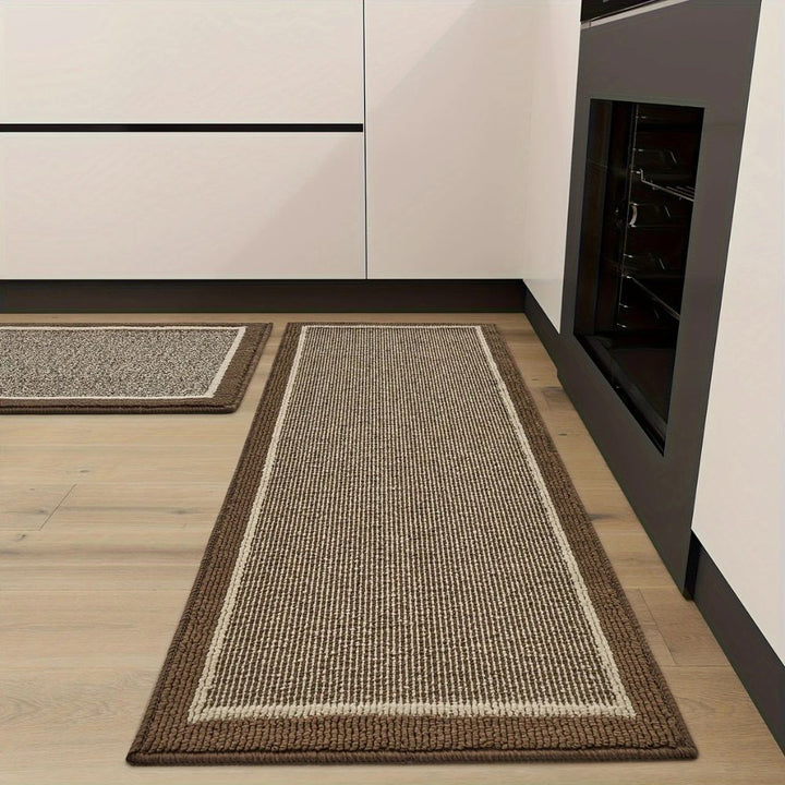 Kitchen Floor Mat - Striped Border Runner