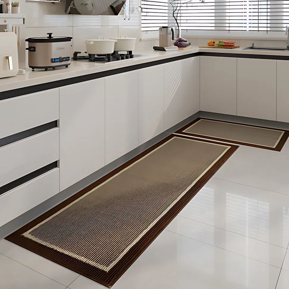 Kitchen Floor Mat - Striped Border Runner