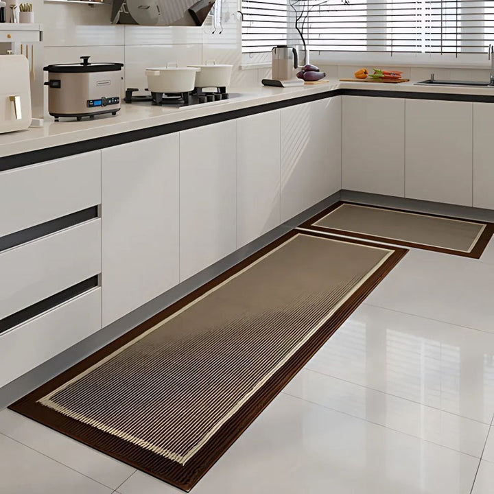 Kitchen Floor Mat - Striped Border Runner
