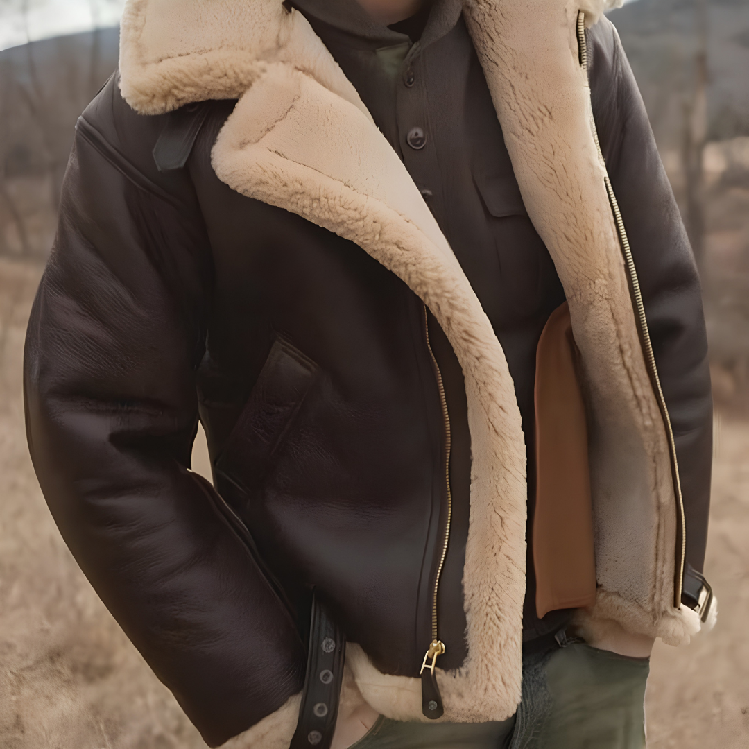 Men's Aviator Jacket - Asymmetric Zip
