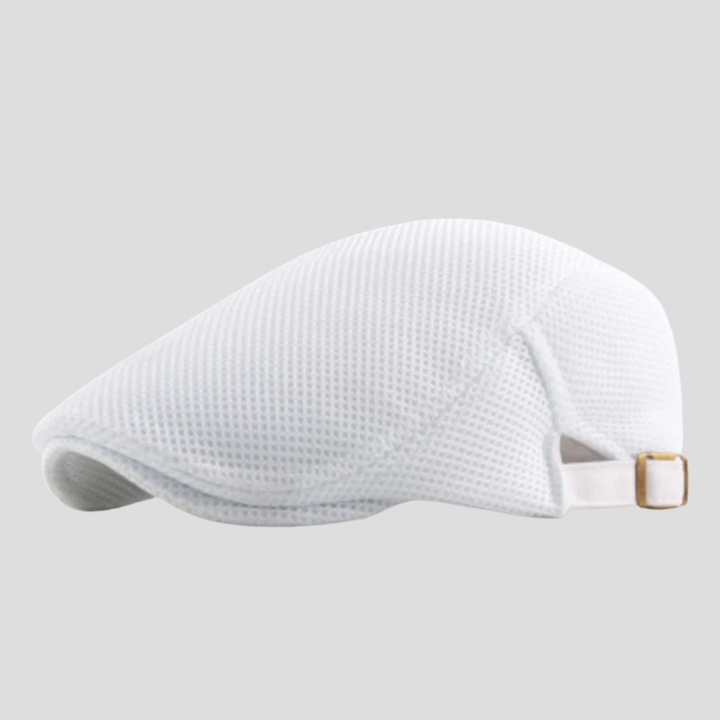 Men's Flat Cap - Mesh Panel Adjustable Newsboy