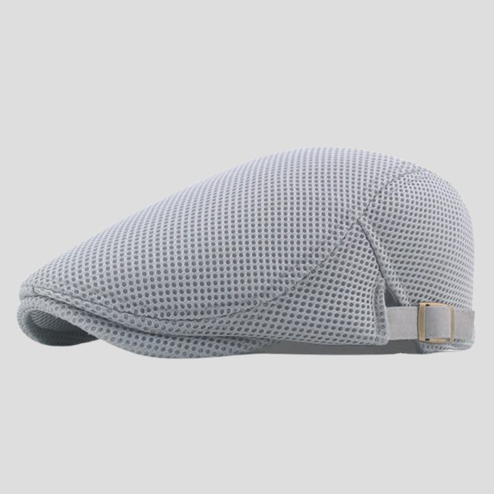 Men's Flat Cap - Mesh Panel Adjustable Newsboy