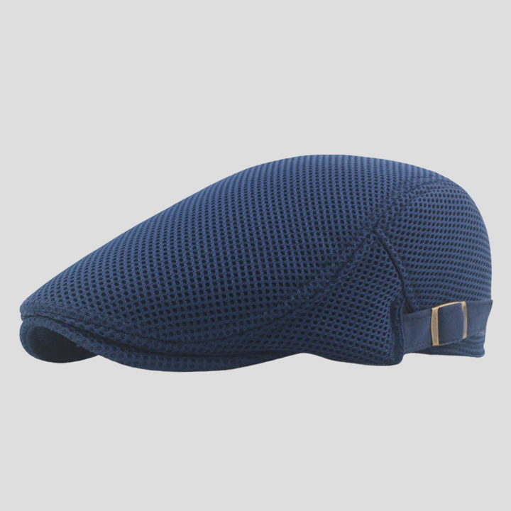 Men's Flat Cap - Mesh Panel Adjustable Newsboy