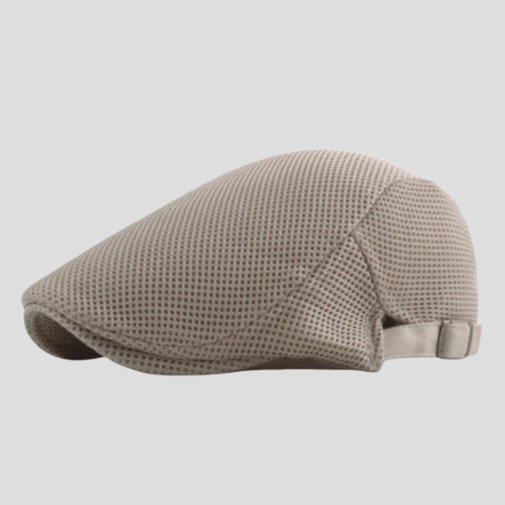 Men's Flat Cap - Mesh Panel Adjustable Newsboy