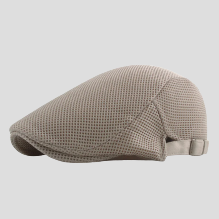 Men's Flat Cap - Mesh Panel Adjustable Newsboy