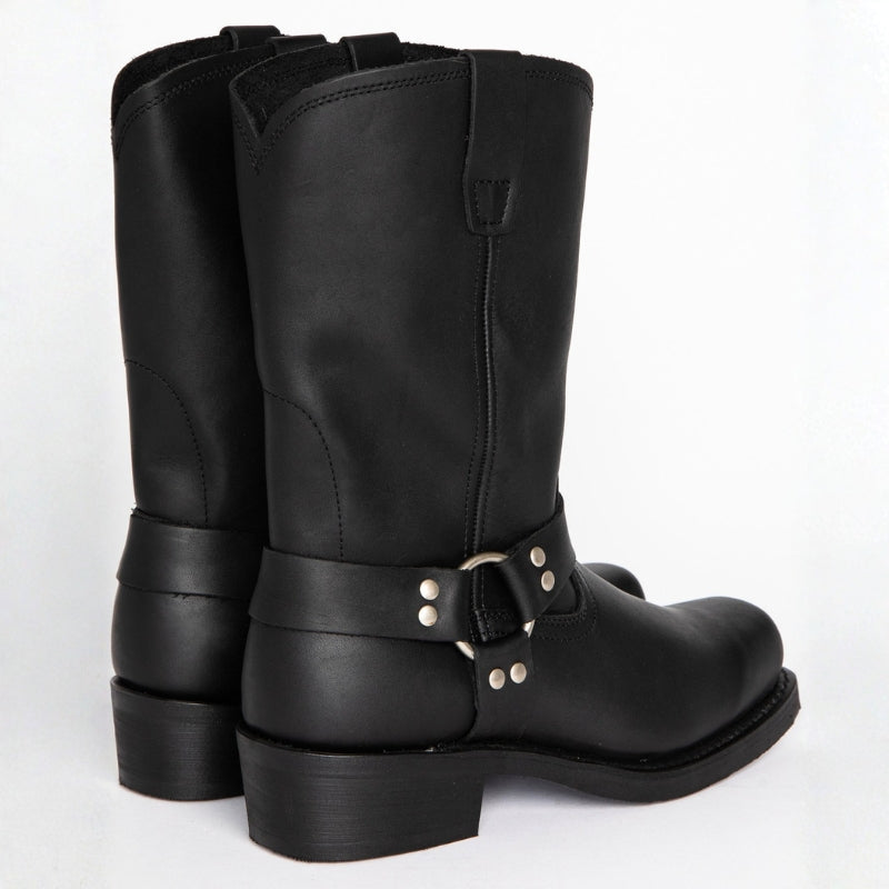 Men's Harness Cowboy Boots - Square Toe Mid-Calf Block Heel Western Boot