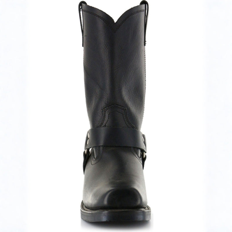 Men's Harness Cowboy Boots - Square Toe Mid-Calf Block Heel Western Boot