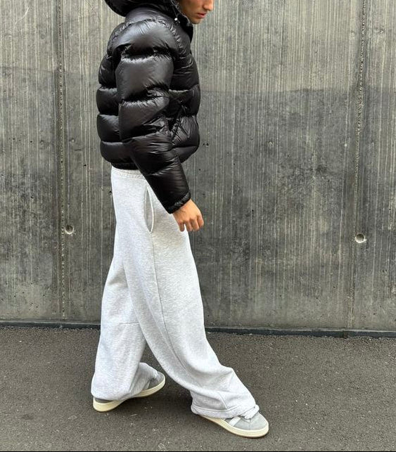 Men's Hooded Puffer Jacket - Zip Front Quilted