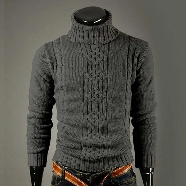 Men's Long Sleeve Turtleneck Sweater - Cable Knit