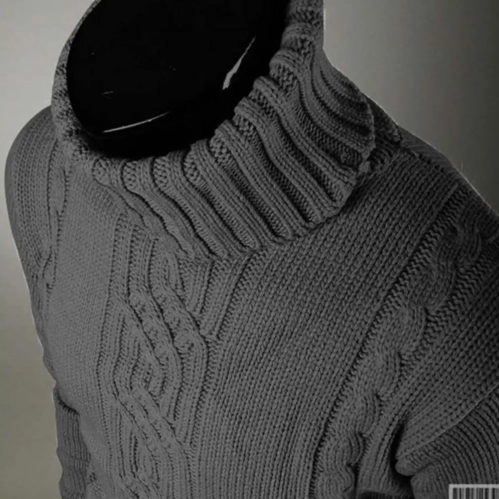 Men's Long Sleeve Turtleneck Sweater - Cable Knit