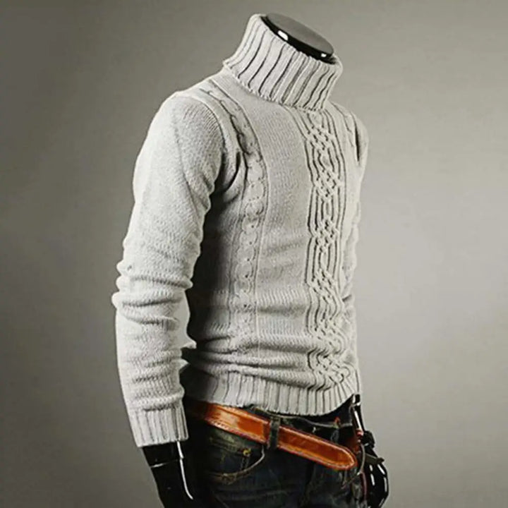 Men's Long Sleeve Turtleneck Sweater - Cable Knit