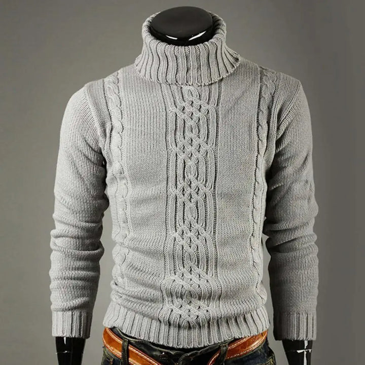 Men's Long Sleeve Turtleneck Sweater - Cable Knit