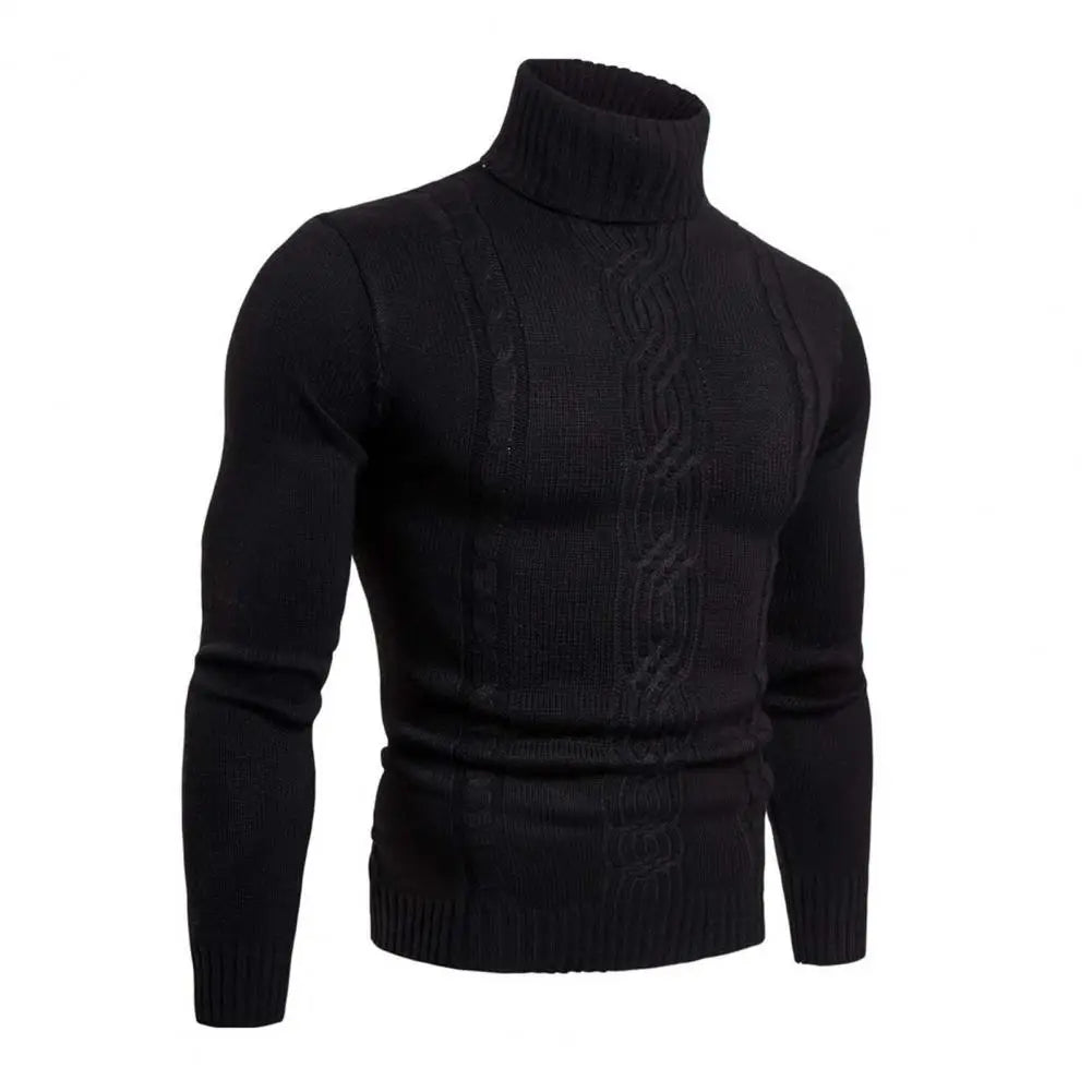 Men's Long Sleeve Turtleneck Sweater - Cable Knit