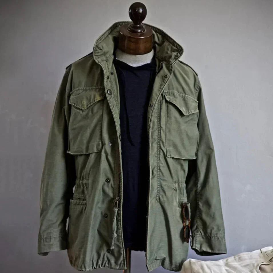 Men's Military Field Jacket - Stand Collar Four Pocket Jacket