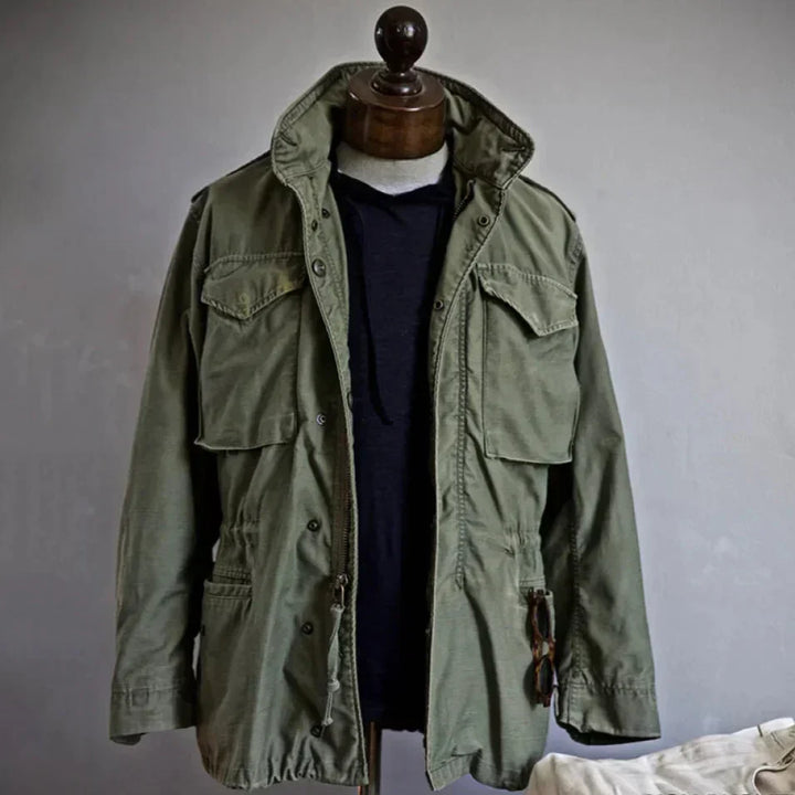 Men's Military Field Jacket - Stand Collar Four Pocket Jacket