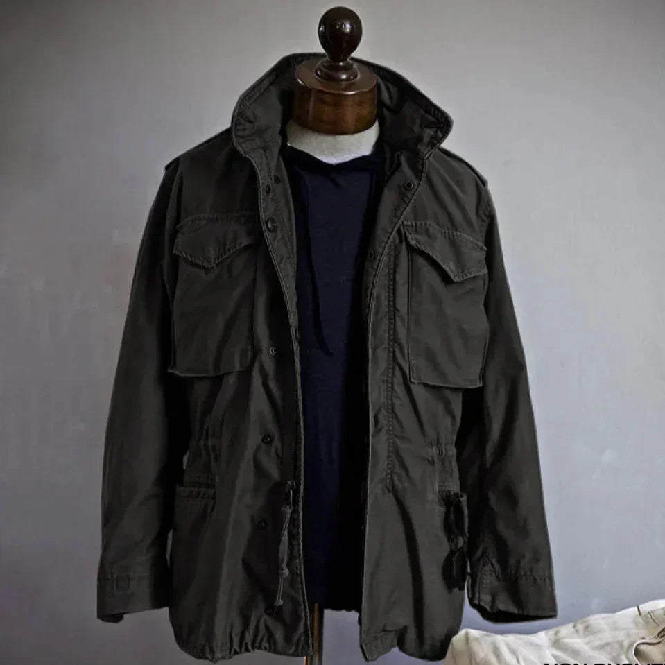 Men's Military Field Jacket - Stand Collar Four Pocket Jacket