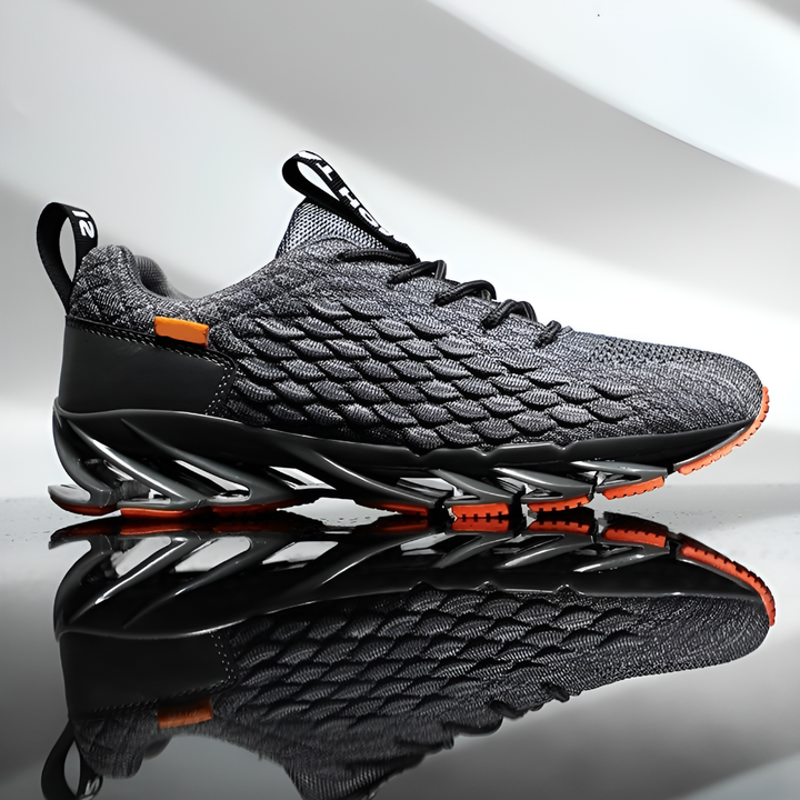 Men's Running Trainers - Lace Up Knit Blade Sole