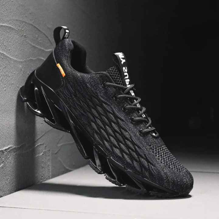 Men's Running Trainers - Lace Up Knit Blade Sole