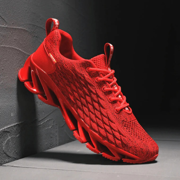 Men's Running Trainers - Lace Up Knit Blade Sole