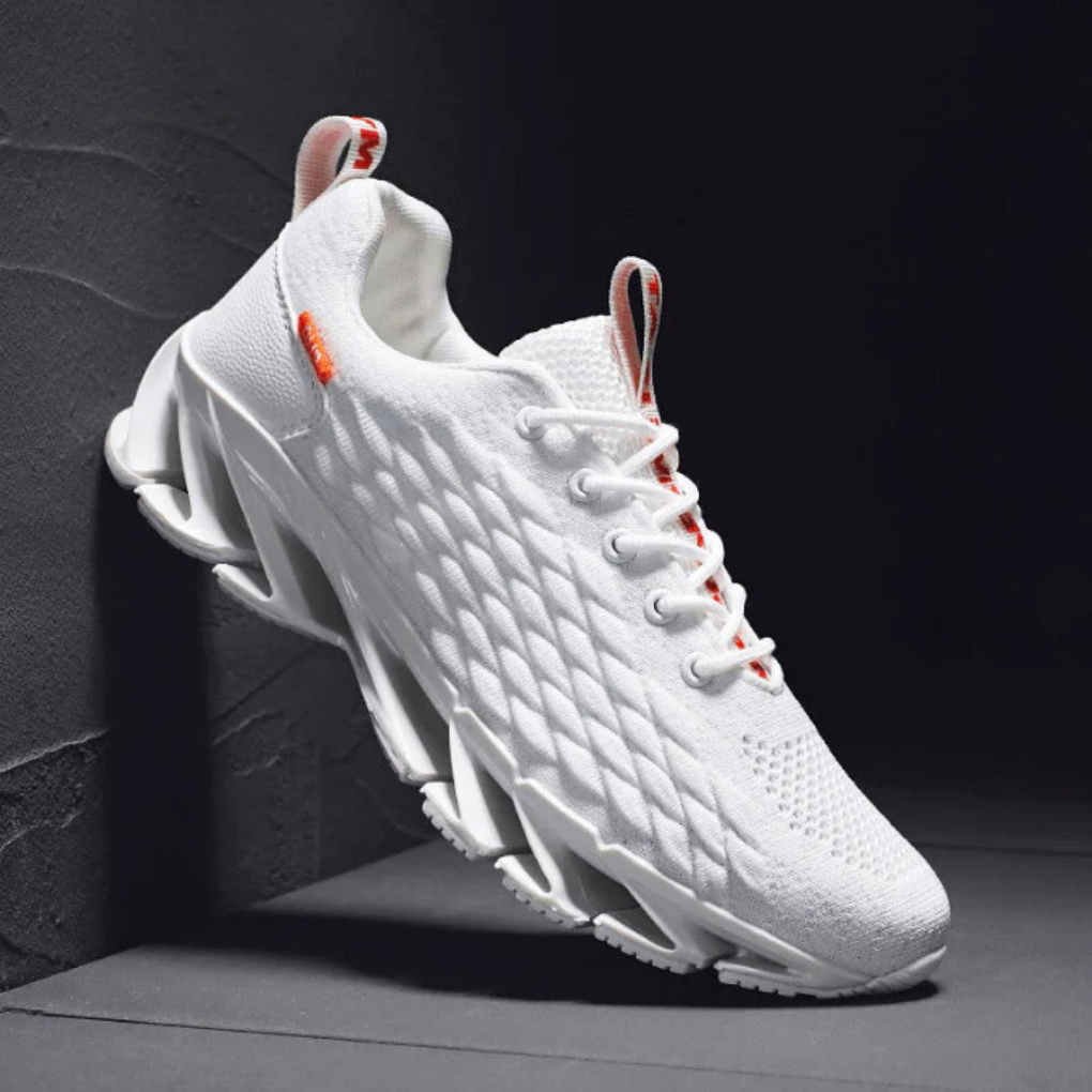 Men's Running Trainers - Lace Up Knit Blade Sole