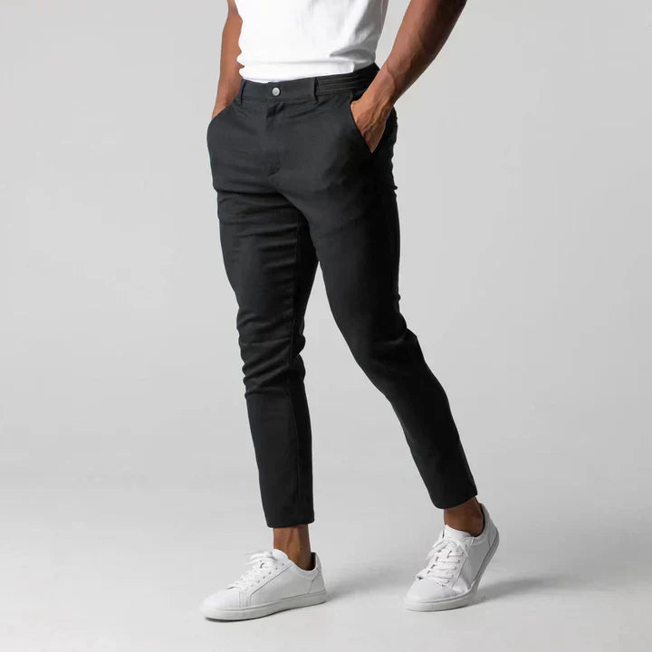 Men's Slim Fit Chino Trousers - Tapered Leg Ankle Length