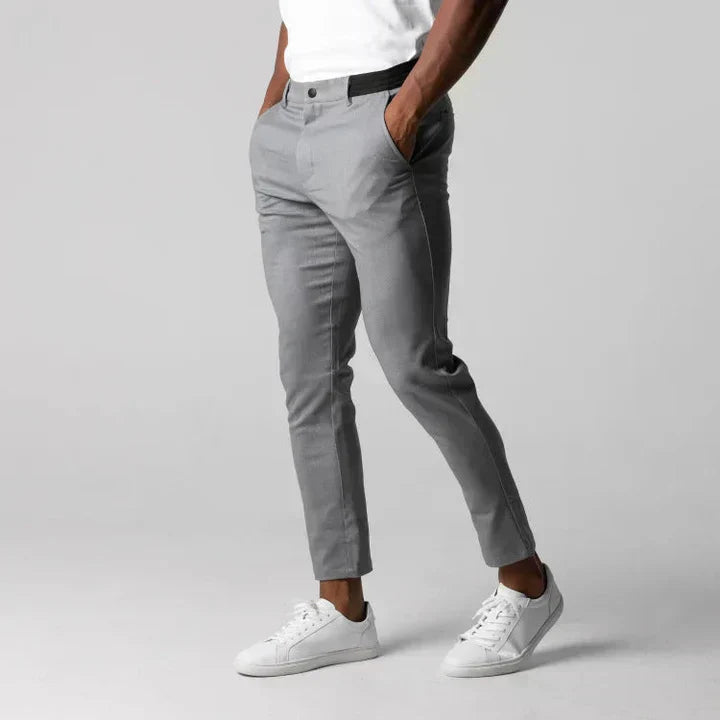 Men's Slim Fit Chino Trousers - Tapered Leg Ankle Length