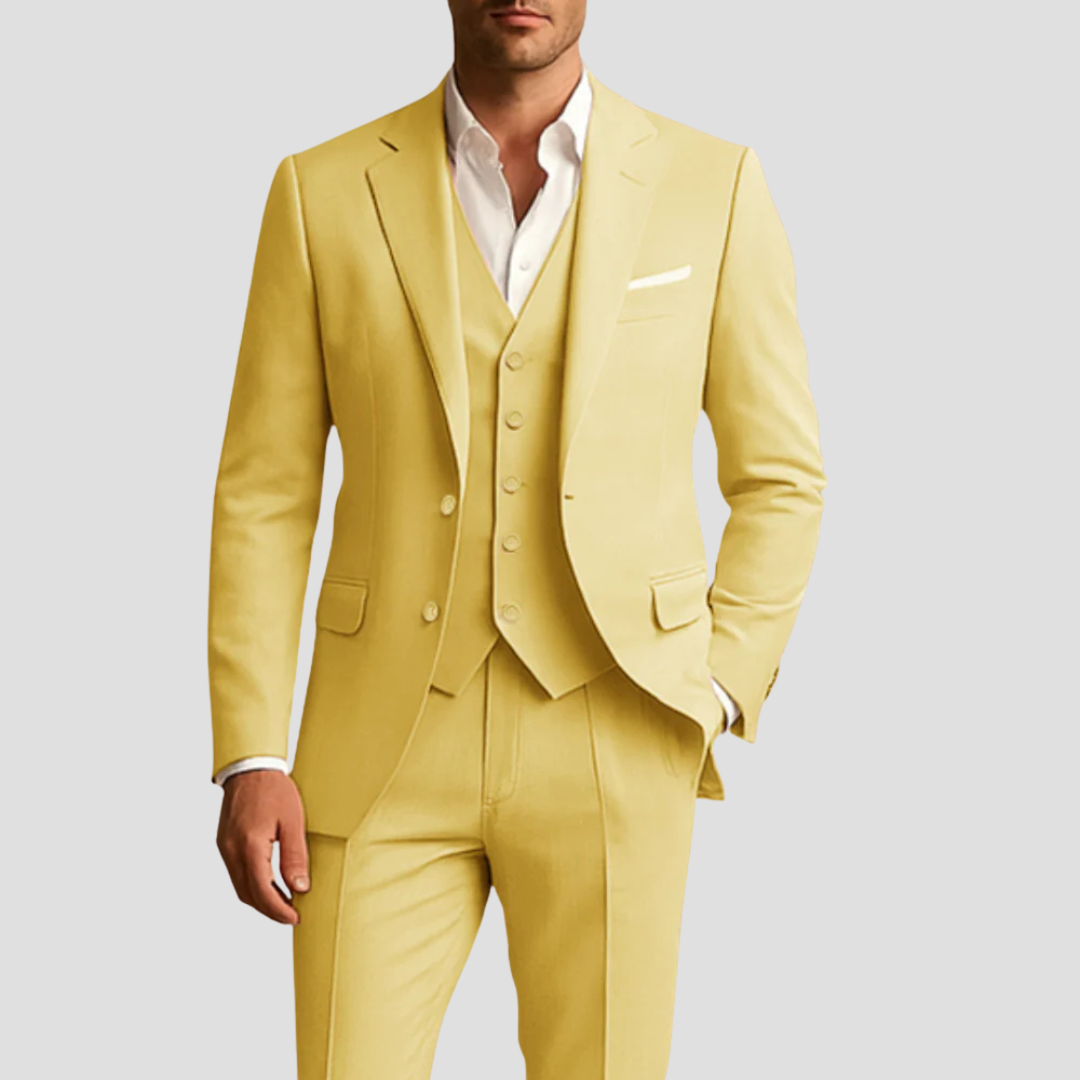 
Men's Slim Fit Three Piece Formal Suit - Single Breasted
