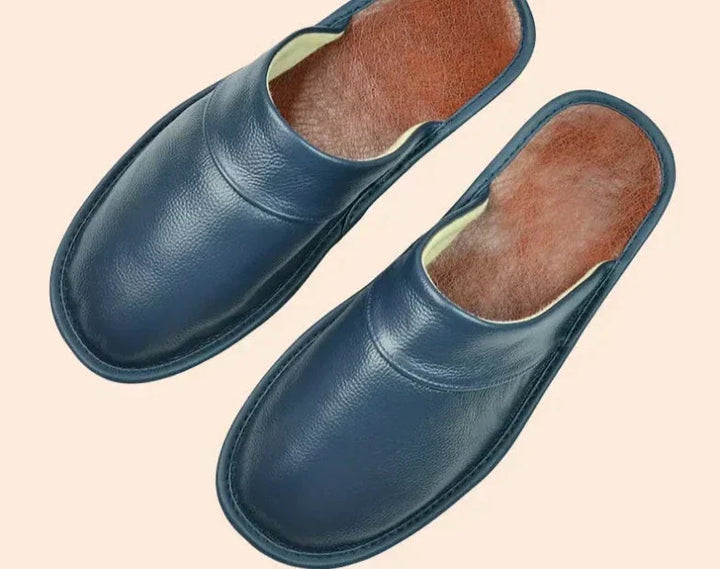 Men's Slip-On Mule Slippers - Closed Toe Flat Sole Shoes