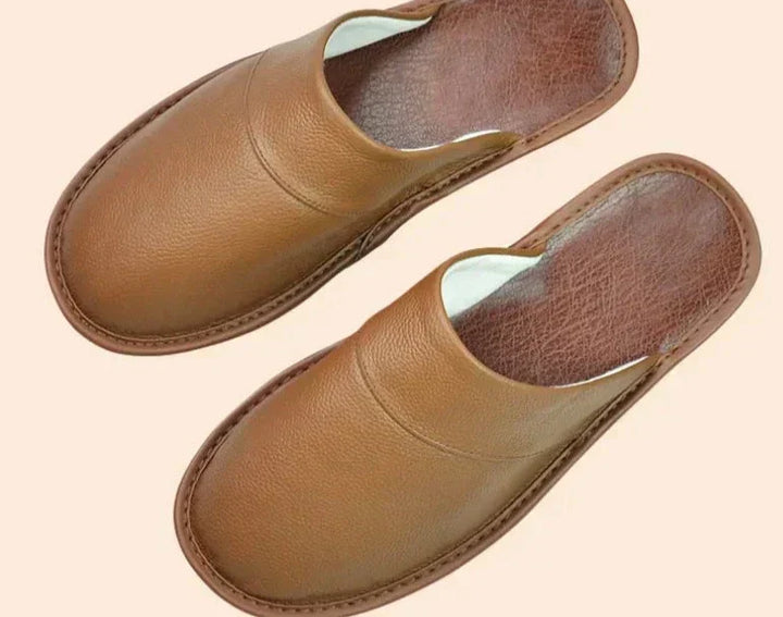 Men's Slip-On Mule Slippers - Closed Toe Flat Sole Shoes
