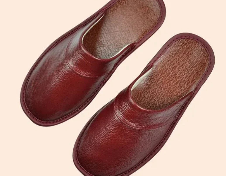 Men's Slip-On Mule Slippers - Closed Toe Flat Sole Shoes