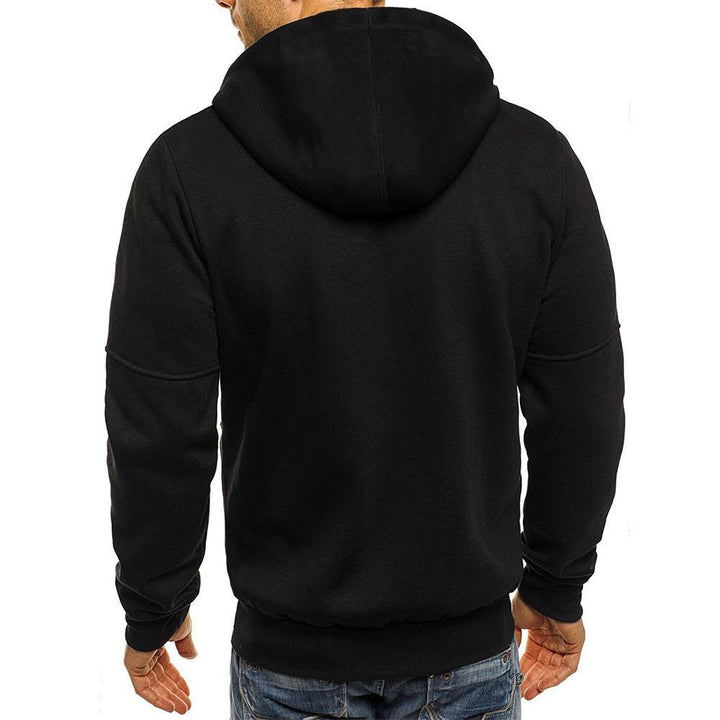 Men's Zip Up Hoodie - Contrast Zipper Detail