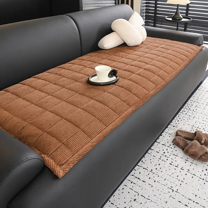 Sofa Cover - Quilted Corduroy Seat Cushion