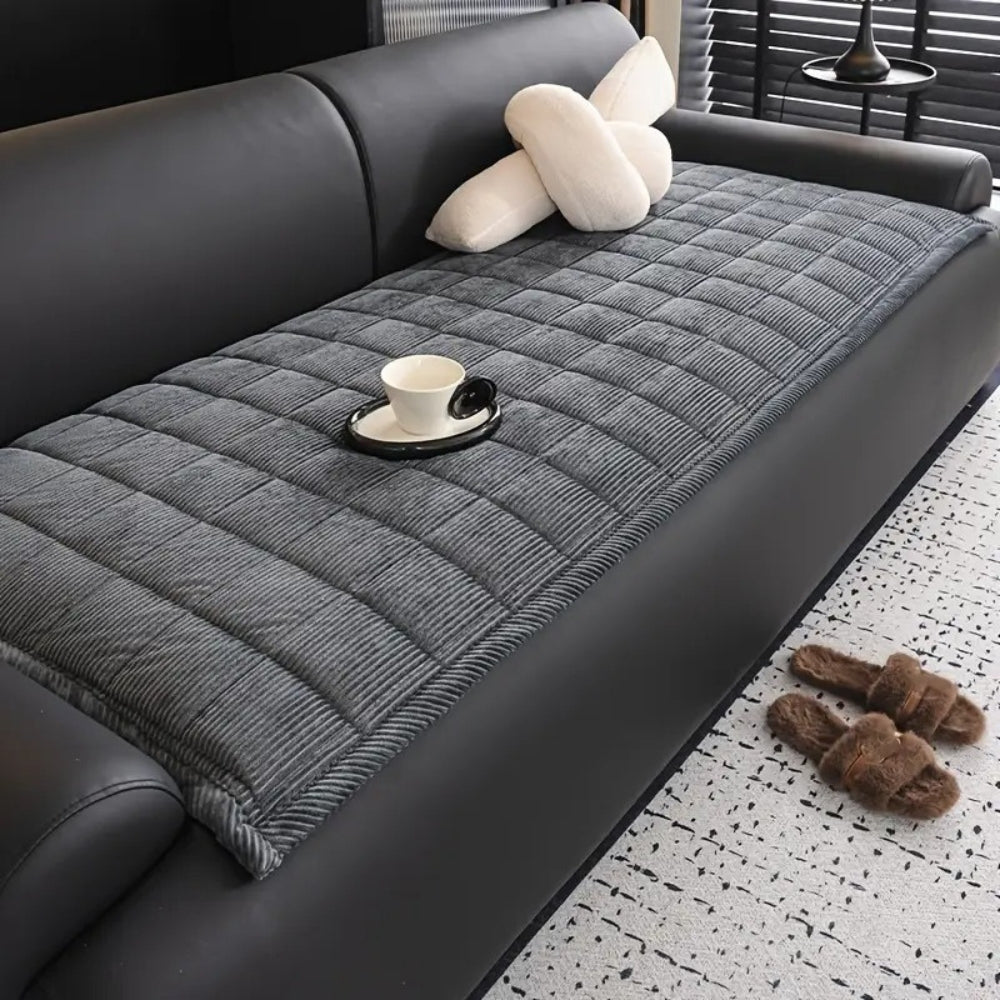 Sofa Cover - Quilted Corduroy Seat Cushion