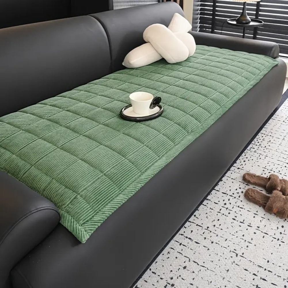 Sofa Cover - Quilted Corduroy Seat Cushion