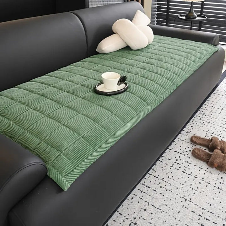 Sofa Cover - Quilted Corduroy Seat Cushion