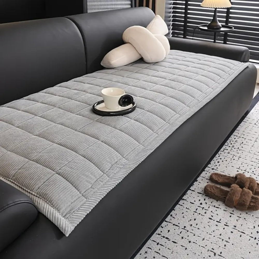 Sofa Cover - Quilted Corduroy Seat Cushion