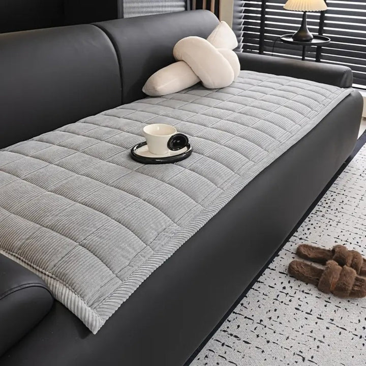 Sofa Cover - Quilted Corduroy Seat Cushion