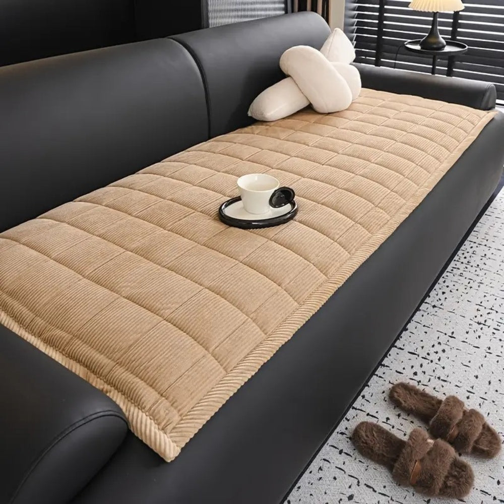 Sofa Cover - Quilted Corduroy Seat Cushion