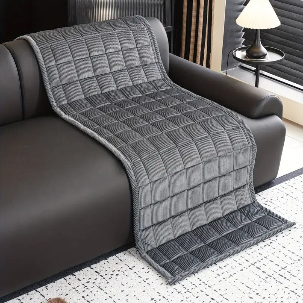 Sofa Cover - Quilted Corduroy Seat Cushion