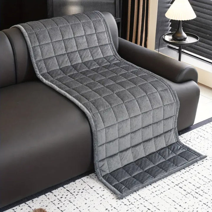 Sofa Cover - Quilted Corduroy Seat Cushion