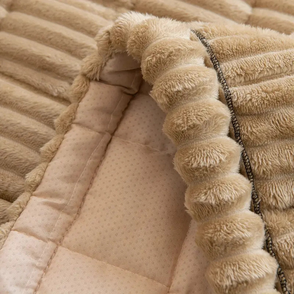 Sofa Cover Mat - Quilted Plush with Contrast Border