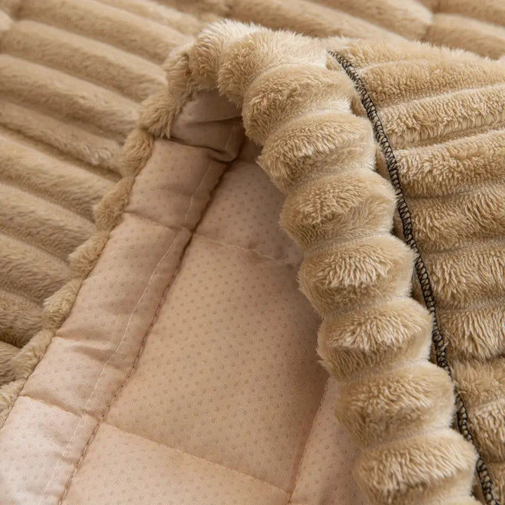 Sofa Cover Mat - Quilted Plush with Contrast Border