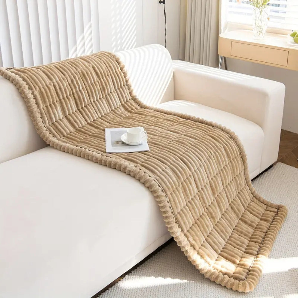 Sofa Cover Mat - Quilted Plush with Contrast Border