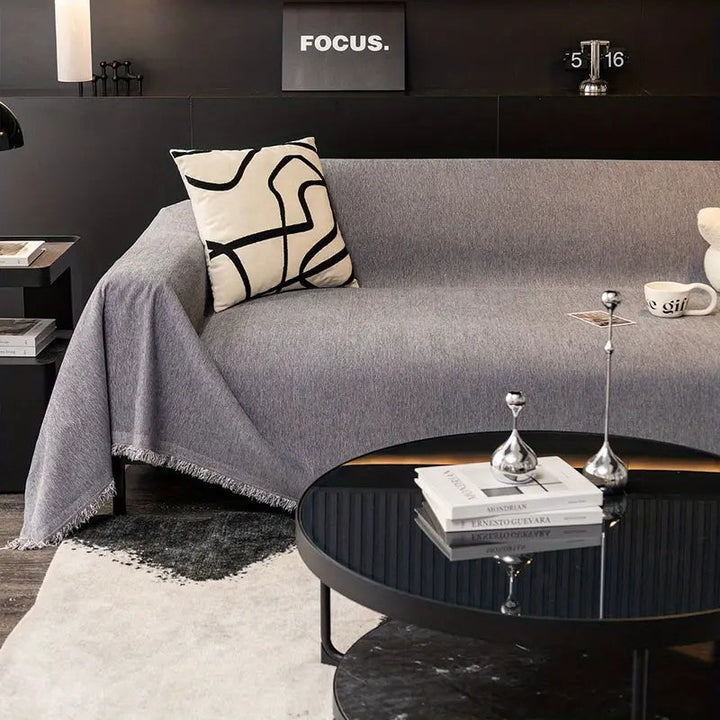 Sofa Cover Throw - Woven with Tassel Fringe