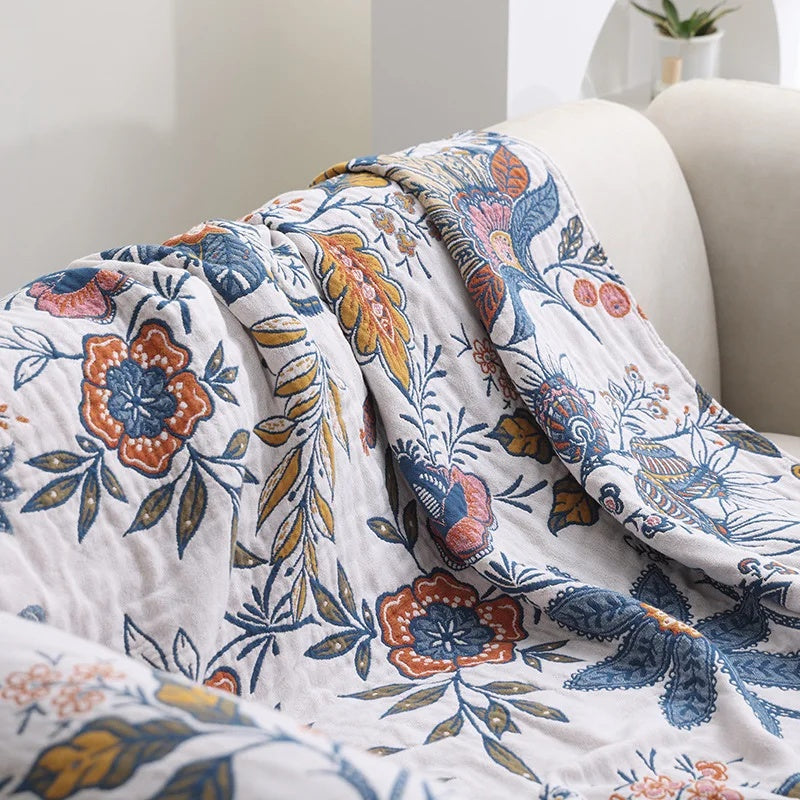  Sofa Throw - Reversible Floral Print